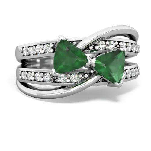 Emerald Genuine Emerald with Genuine Emerald Bowtie ring Ring