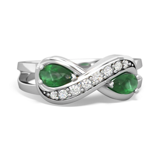 emerald-emerald diamond infinity ring