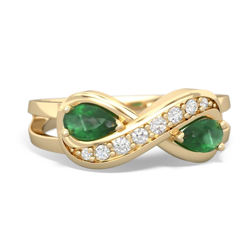 emerald-emerald diamond infinity ring