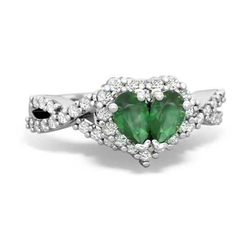 emerald-emerald engagement ring