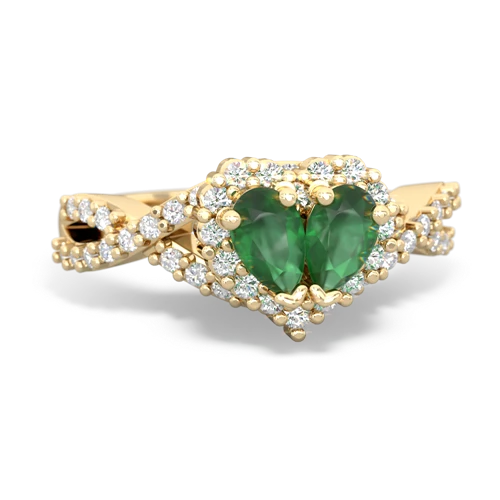 emerald-emerald engagement ring