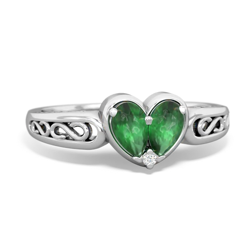 emerald-emerald filligree ring