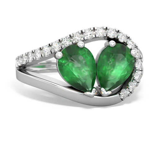 Emerald Genuine Emerald with Genuine Emerald Nestled Heart Keepsake ring Ring