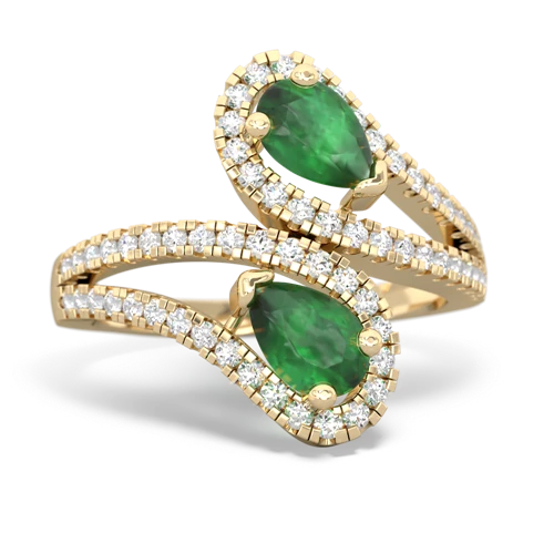 emerald-emerald pave swirls ring