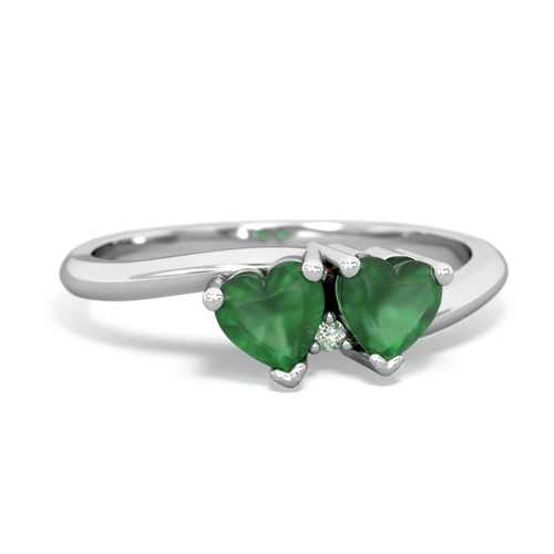 Emerald Genuine Emerald with Genuine Emerald Sweetheart's Promise ring Ring