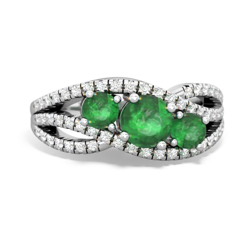 tourmaline-white topaz three stone pave ring