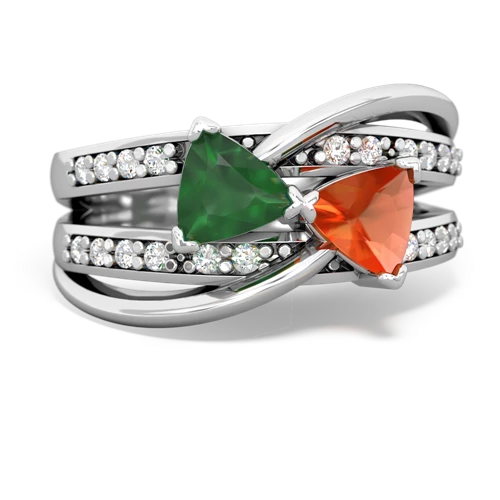 emerald-fire opal couture ring