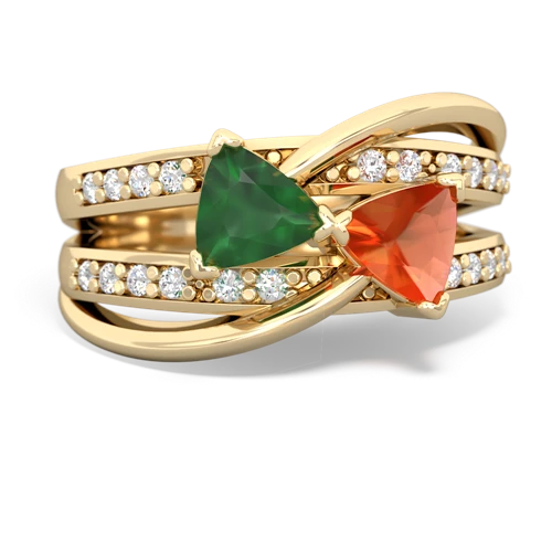 emerald-fire opal couture ring