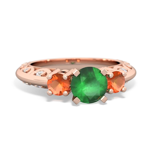 emerald-fire opal engagement ring