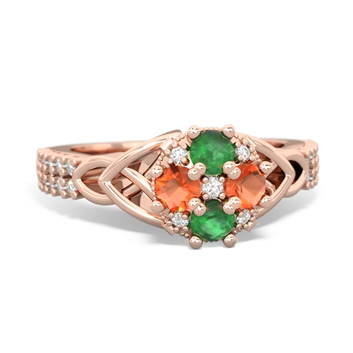 emerald-fire opal engagement ring