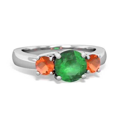 emerald-fire opal timeless ring