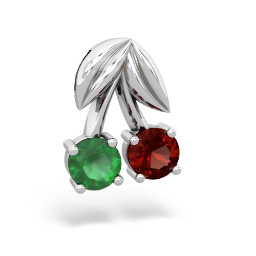 emerald-garnet cherries pendant