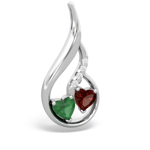 emerald-garnet keepsake swirl pendant