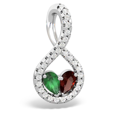 emerald-garnet pave twist pendant