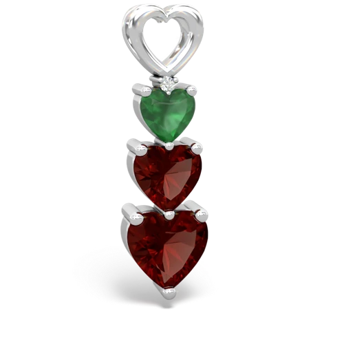 Emerald Genuine Emerald with Genuine Garnet and Genuine Emerald Past Present Future pendant Pendant