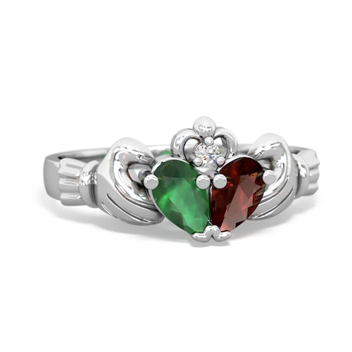 emerald-garnet claddagh ring