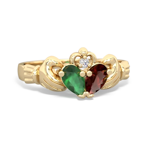 emerald-garnet claddagh ring