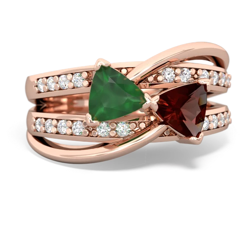 emerald-garnet couture ring