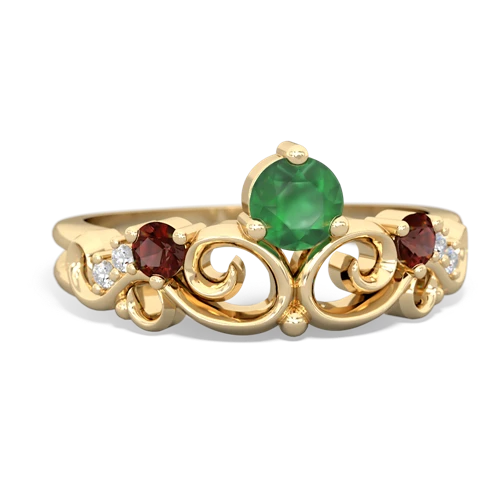 emerald-garnet crown keepsake ring