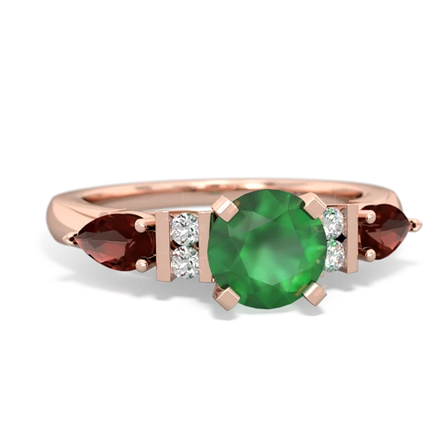 emerald-garnet engagement ring