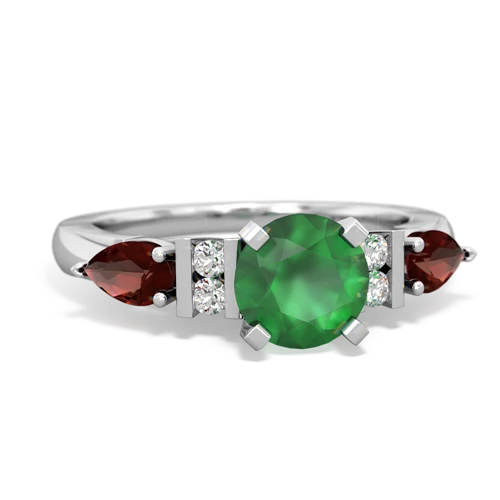 emerald-garnet engagement ring