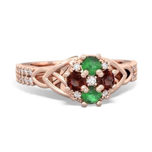 emerald-garnet engagement ring