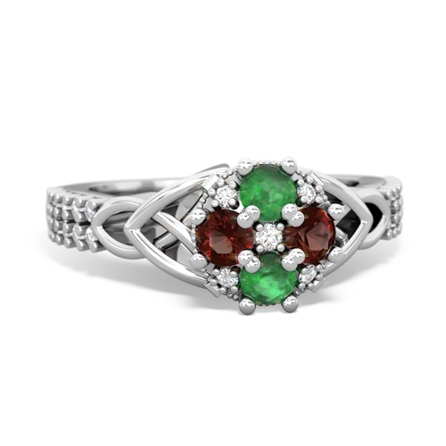 emerald-garnet engagement ring