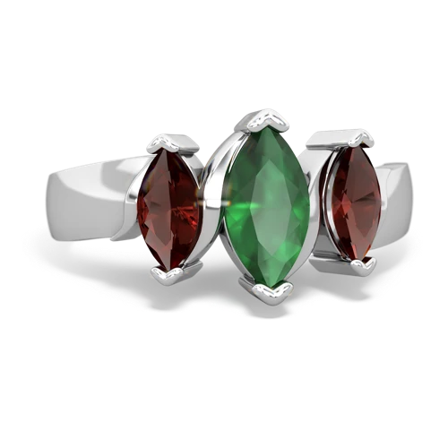 emerald-garnet keepsake ring
