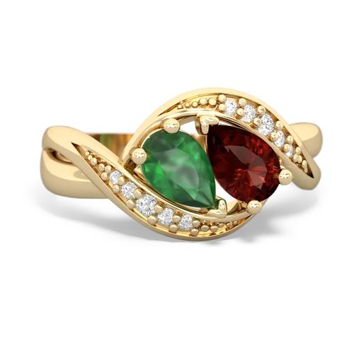 emerald-garnet keepsake curls ring