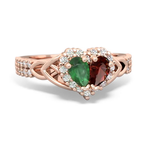 emerald-garnet keepsake engagement ring