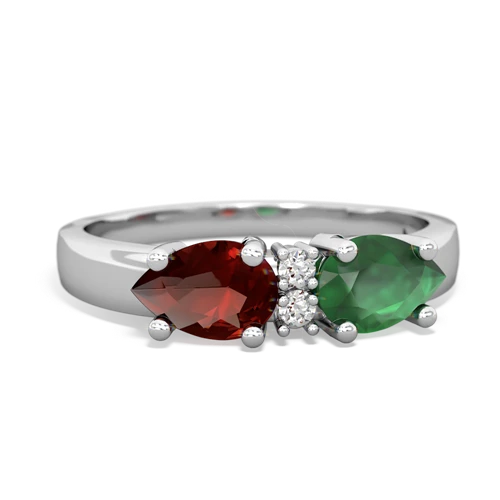 emerald-garnet timeless ring