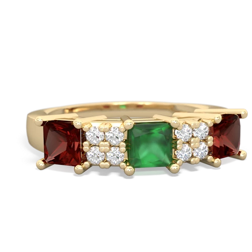 emerald-garnet timeless ring