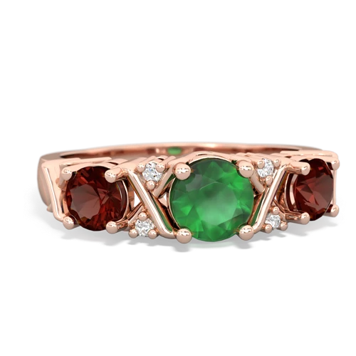 emerald-garnet timeless ring