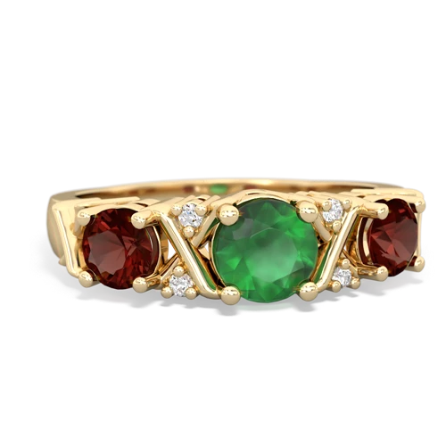 Emerald Genuine Emerald with Genuine Garnet and Genuine Opal Hugs and Kisses ring Ring