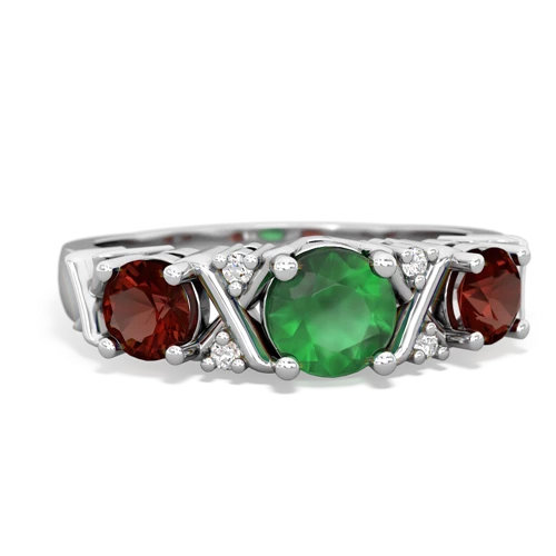 emerald-garnet timeless ring