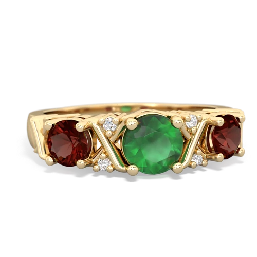 emerald-garnet timeless ring