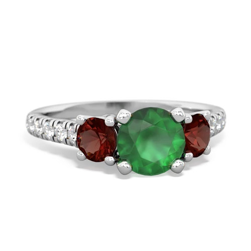 emerald-garnet trellis pave ring