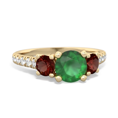 emerald-garnet trellis pave ring