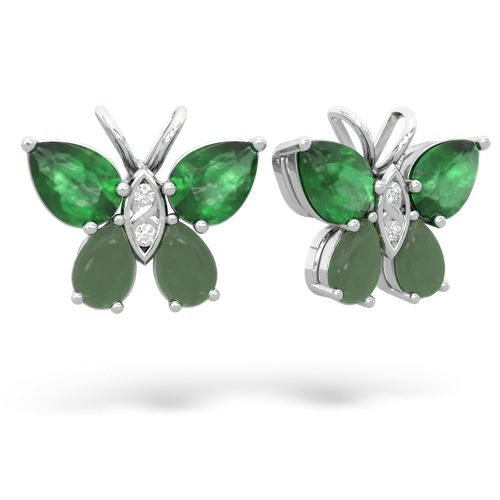 emerald-jade butterfly earrings