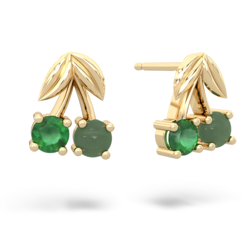 emerald-jade cherries earrings