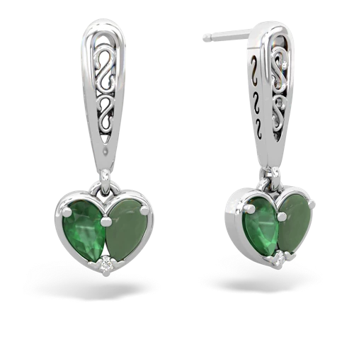 emerald-jade filligree earrings