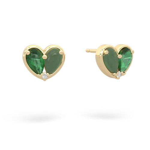 emerald-jade one heart earrings