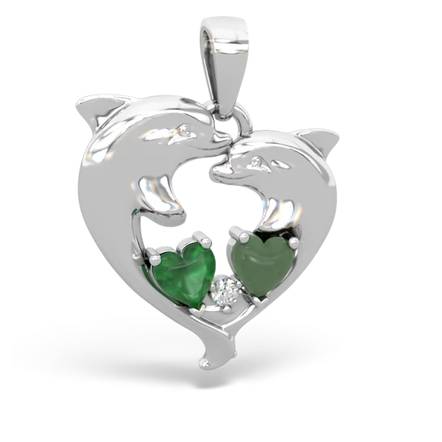 emerald-jade dolphins pendant