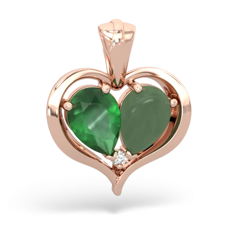 emerald-jade half heart whole pendant