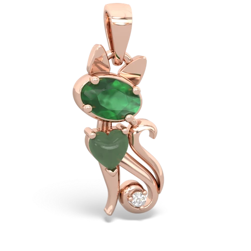 emerald-jade kitten pendant