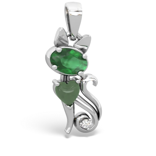 emerald-jade kitten pendant