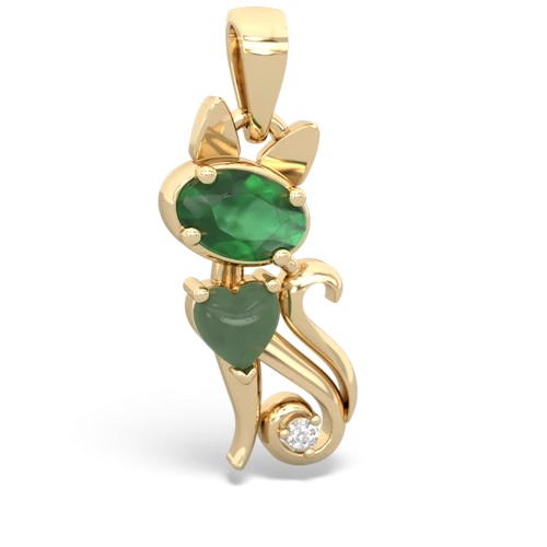 emerald-jade kitten pendant