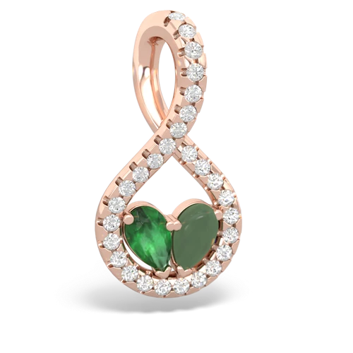 emerald-jade pave twist pendant