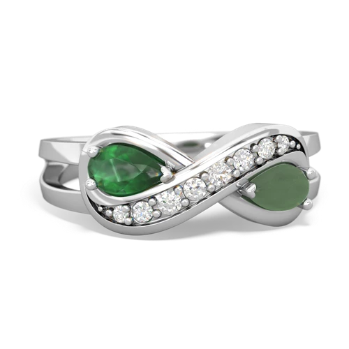 emerald-jade diamond infinity ring