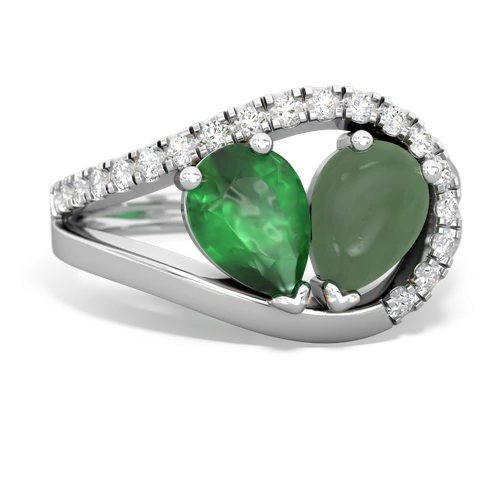 emerald-jade pave heart ring